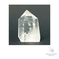 Natural Clear Quartz crystal tower view a