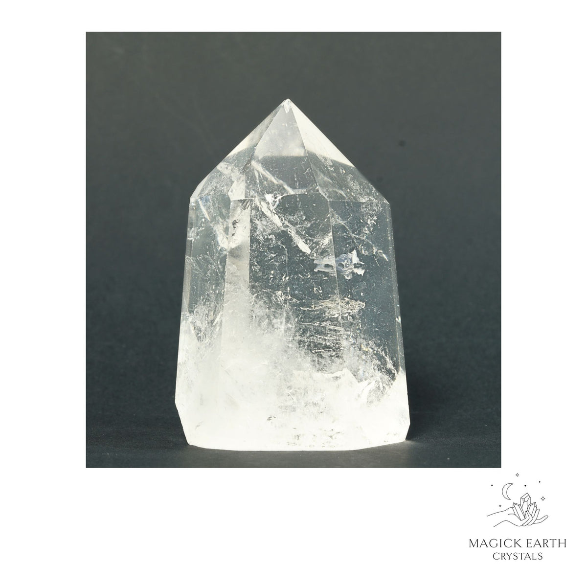 Natural Clear Quartz crystal tower view b
