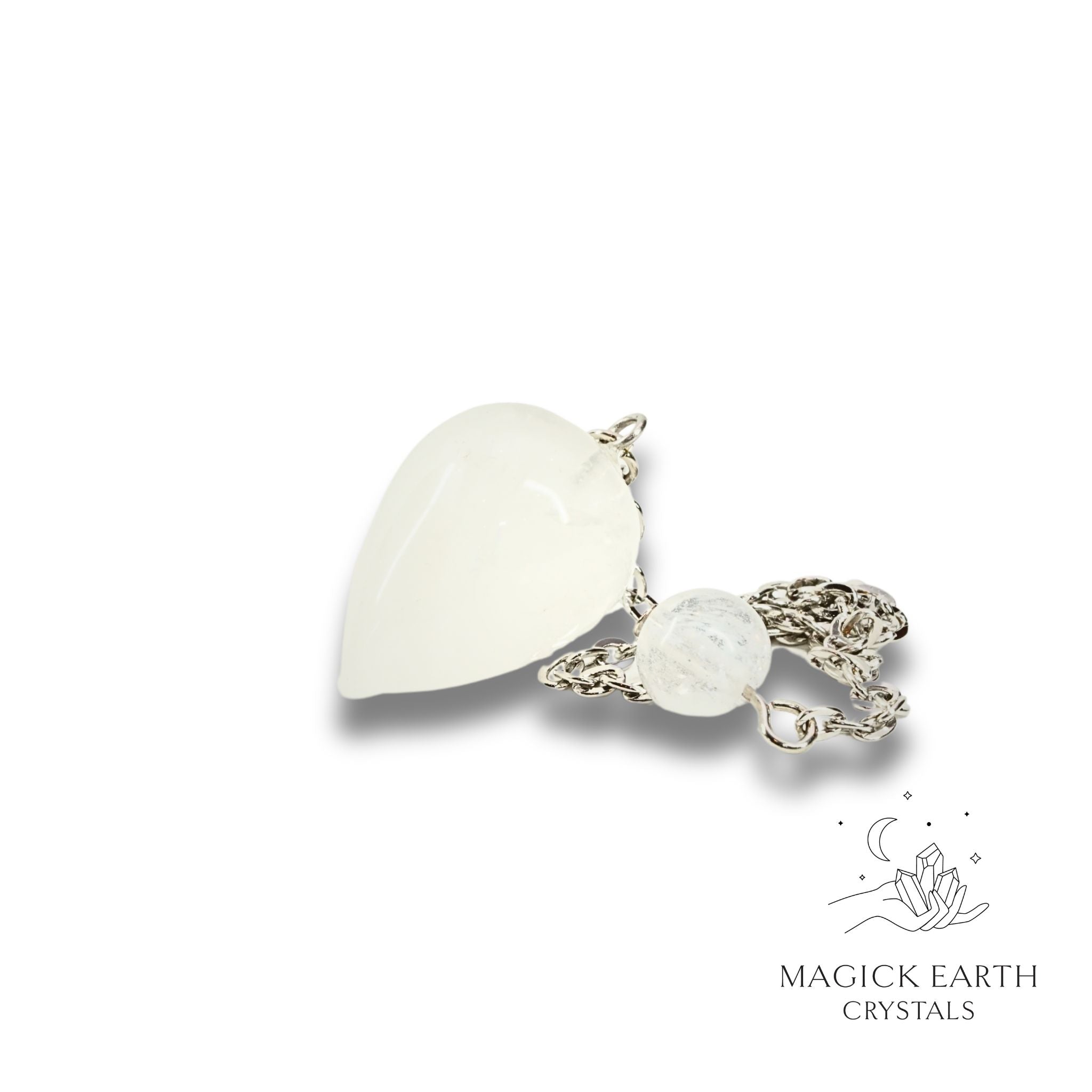 Natural Clear Quartz water drop crystal pendulum view a