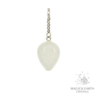 Natural Clear Quartz water drop crystal pendulum view b