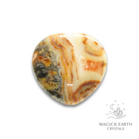 Natural Crazy Agate heart thumb stone view b