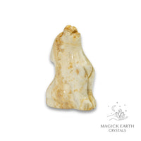 Natural Crazy Agate crystal wolf figurine view a