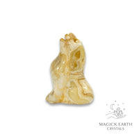 Natural Crazy Agate crystal wolf figurine view b