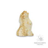 Natural Crazy Agate crystal wolf figurine view c