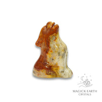 Natural Crazy Agate crystal wolf figurine view f