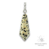 Dalmatian Jasper Bullet Pendulum Vertical View for Playful Protection