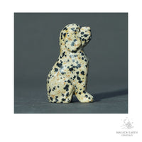 Natural Dalmatian Jasper crystal dog figurine 50mm view a