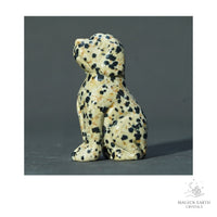 Natural Dalmatian Jasper crystal dog figurine 50mm view b