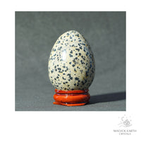 Natural Dalmatian Jasper Crystal Egg View A