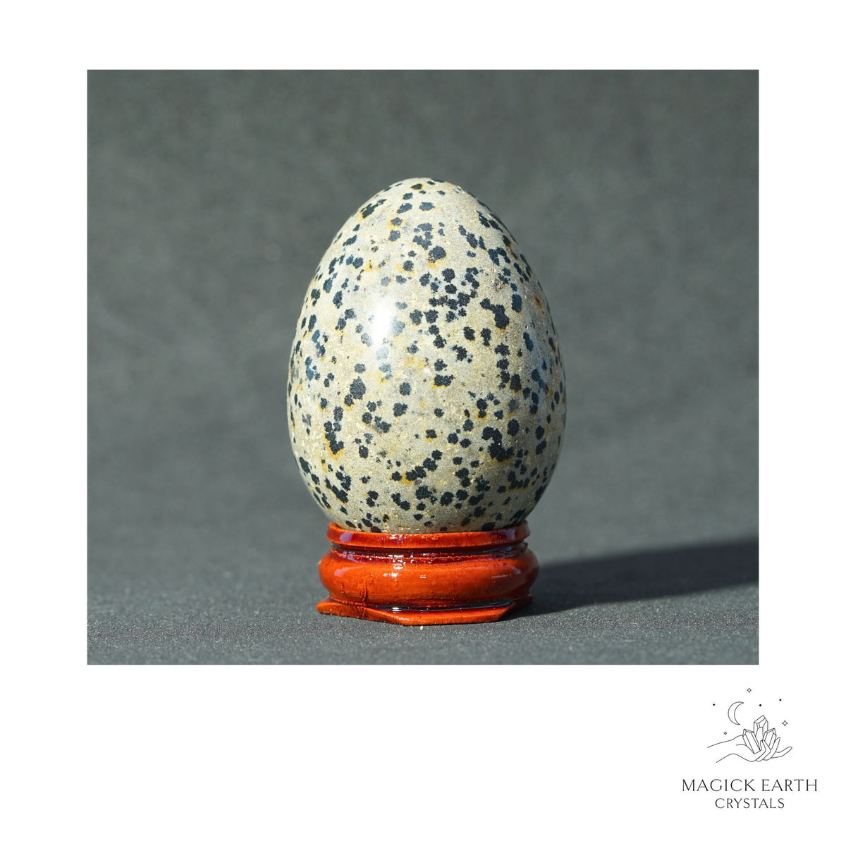 Natural Dalmatian Jasper Crystal Egg View B