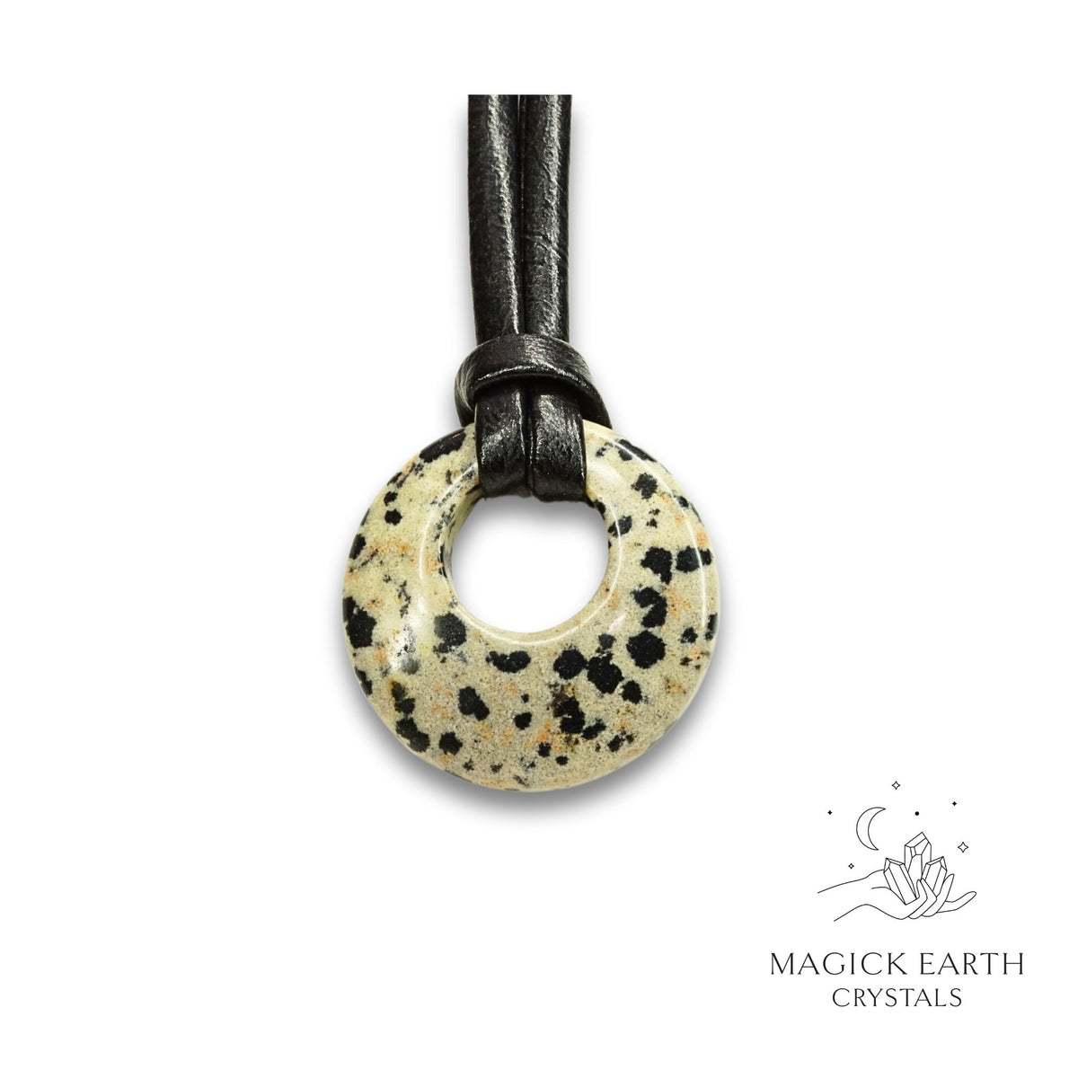 Dalmatian Jasper Donut Pendant For Playful Protection