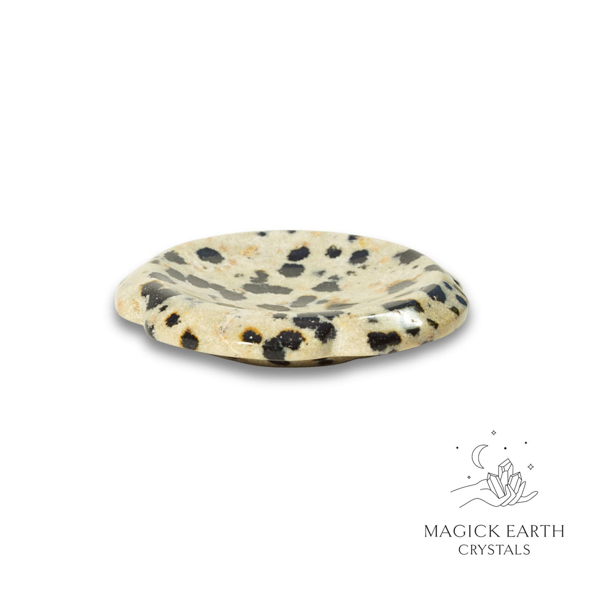 Natural Dalmatian Jasper flower thumb stone view a