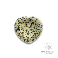 Natural Dalmatian Jasper heart thumb stone view a