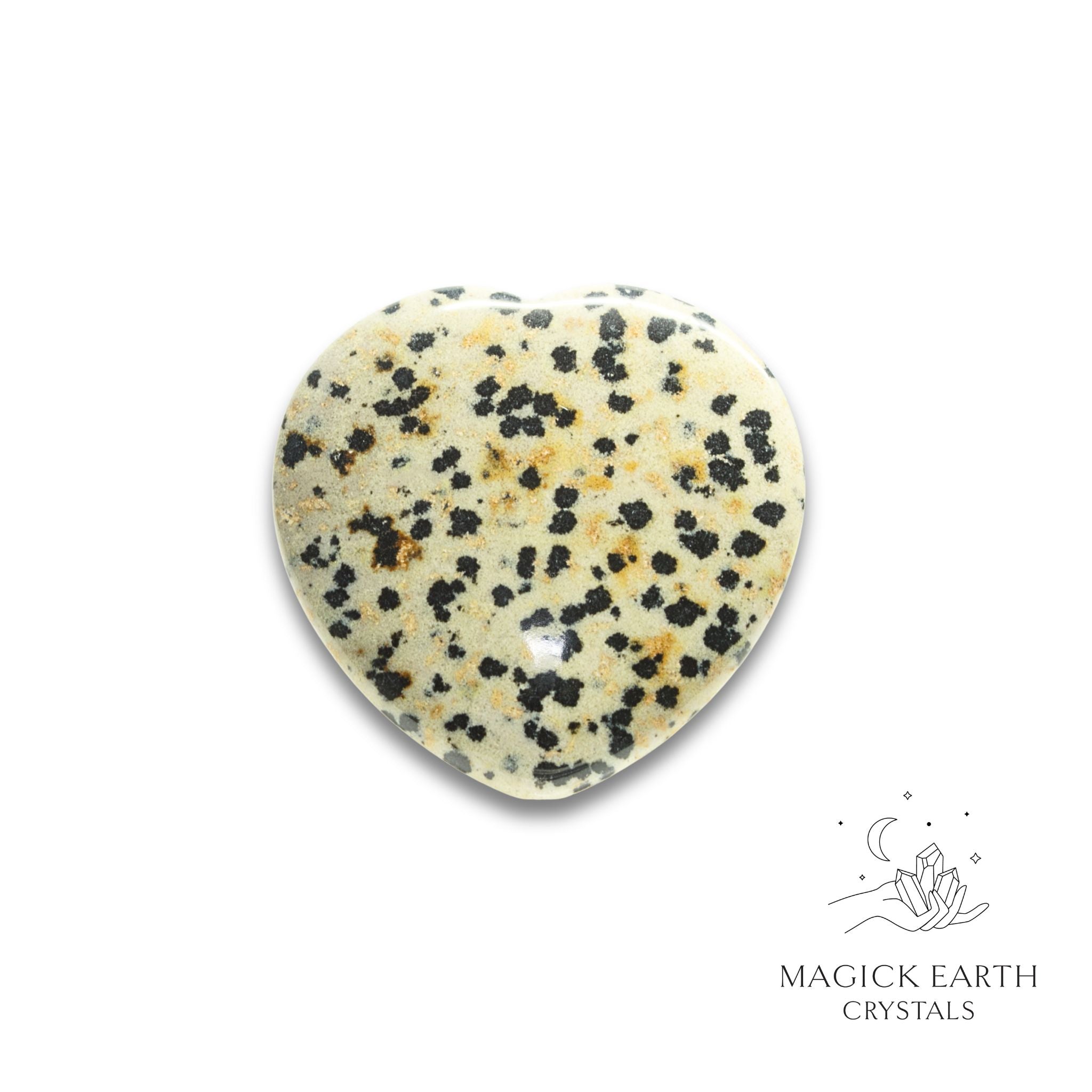 Natural Dalmatian Jasper heart thumb stone view b