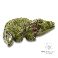 Natural Dragons Blood Jasper Crystal crocodile figurine right view