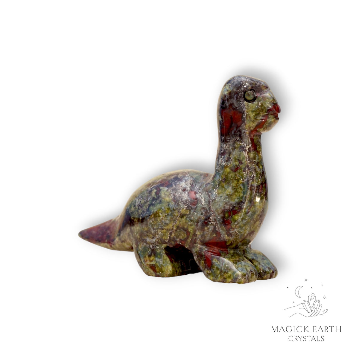 Natural Dragons Blood Jasper crystal dinosaur figurine view a