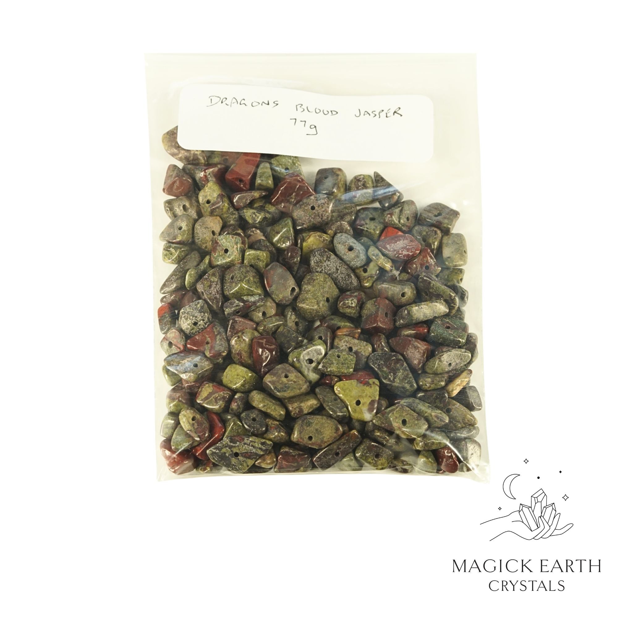 Natural Dragons Blood Jasper drilled crystal chips view b