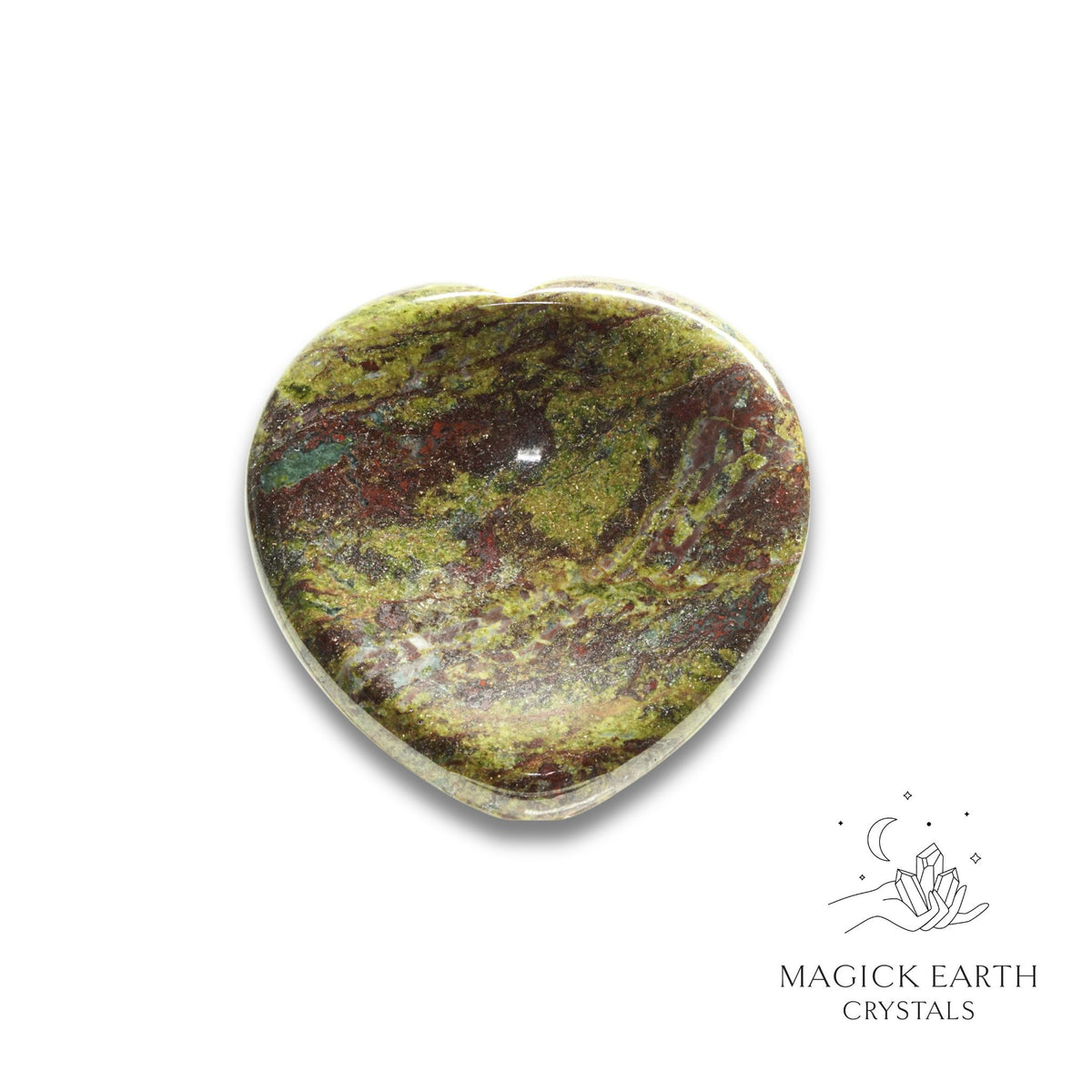 Natural Dragons Blood Jasper heart thumb stone view a