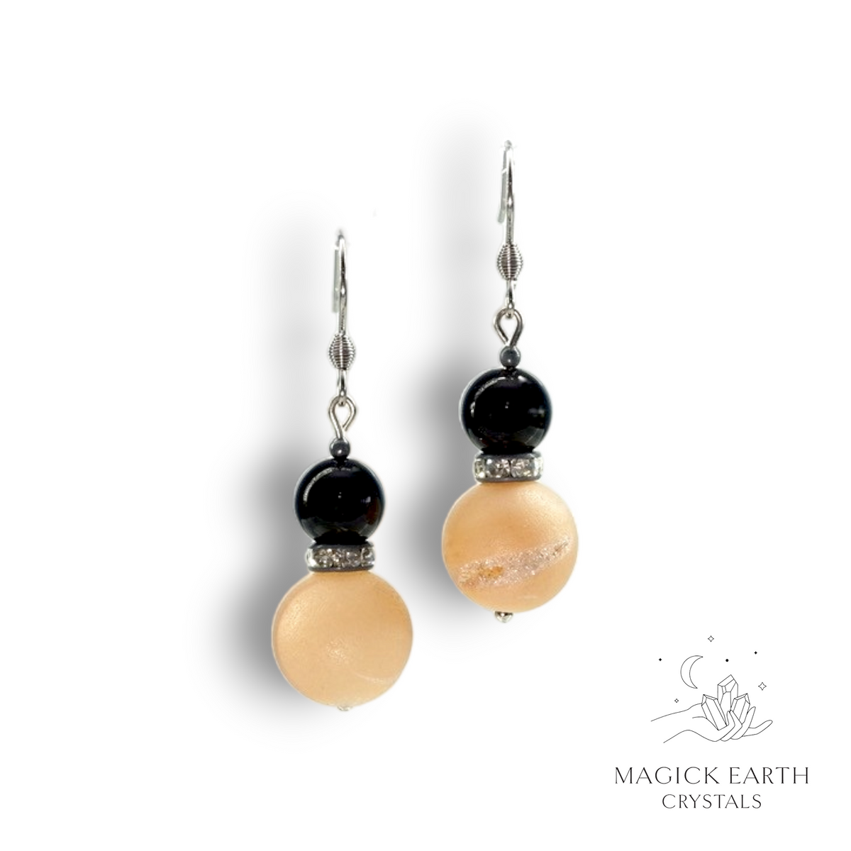 Electroplated Druzy Earrings in Beige with Platinum Finish for Steady Strength