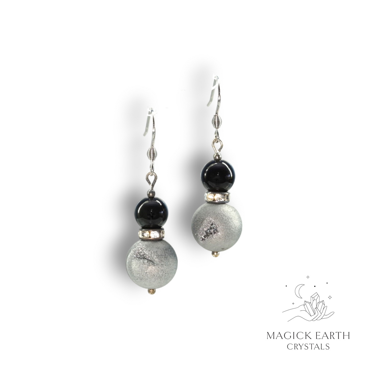 Electroplated Druzy Earrings in Platinum with Platinum Finish for Steady Strength