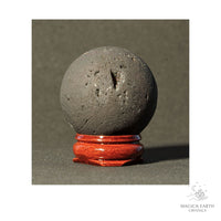 Electroplated Quartz Druzy crystal sphere, charcoal finish view a