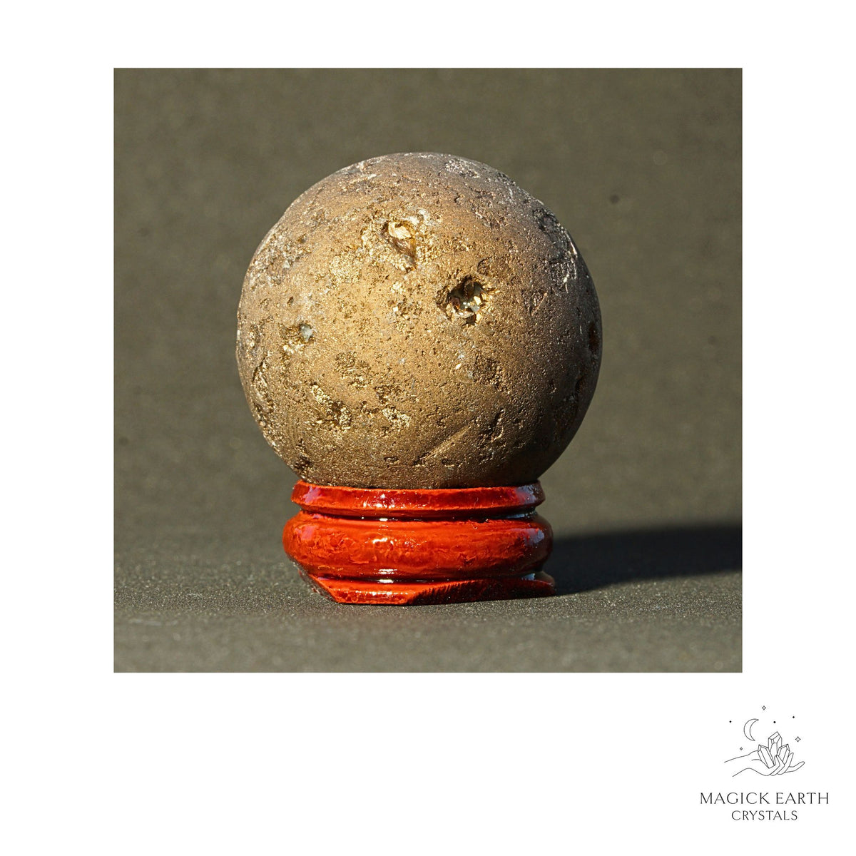 Electroplated Quartz Druzy crystal sphere, coffee finish view a