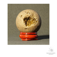 Electroplated Quartz Druzy crystal sphere, coffee finish view b