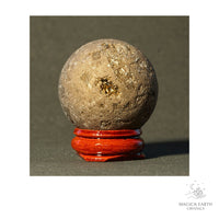 Electroplated Quartz Druzy crystal sphere, coffee finish view c