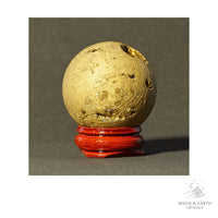 Electroplated Quartz Druzy crystal sphere, gold finish view c