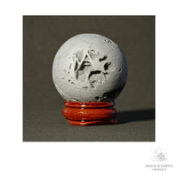 Electroplated Quartz Druzy crystal sphere, platinum finish view a
