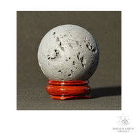 Electroplated Quartz Druzy crystal sphere, platinum finish view b