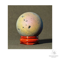 Electroplated Quartz Druzy crystal sphere, rainbow finish view c