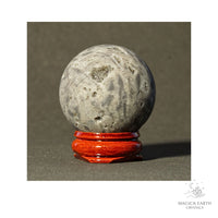 Electroplated Quartz Druzy crystal sphere, slate finish view c