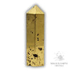 Electroplated Quartz Druzy Tower with Gold Finish for Amplified Insight