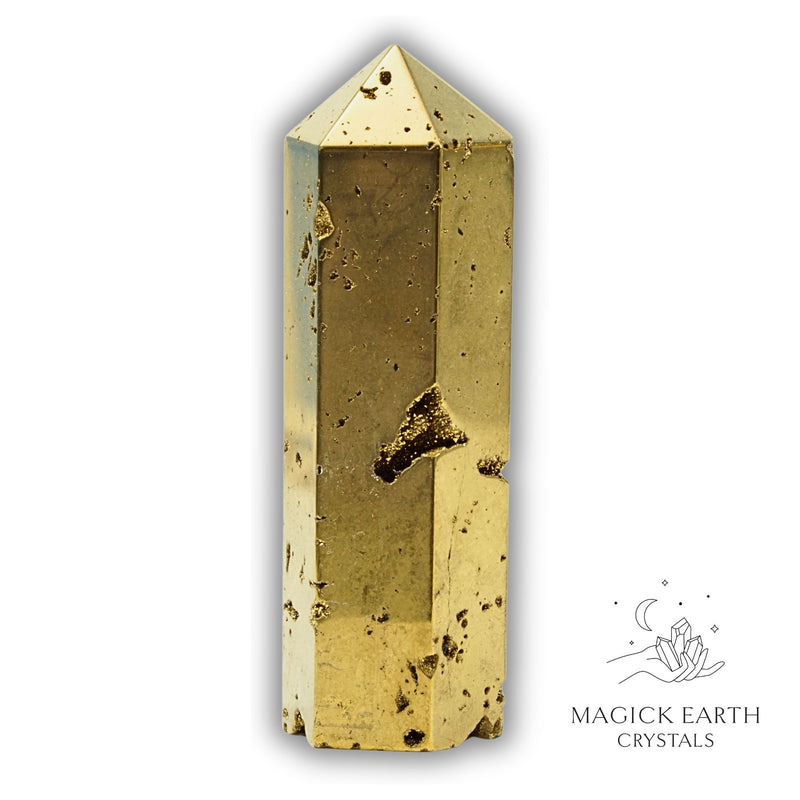 Electroplated Quartz Druzy Tower with Gold Finish for Amplified Insight