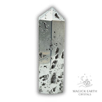 Electroplated Quartz Druzy Tower with Platinum Finish for Amplified Insight