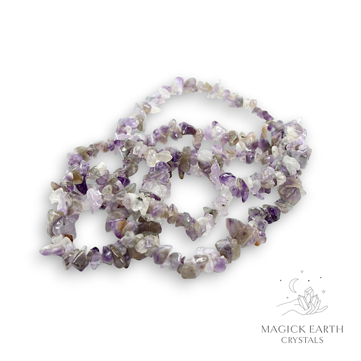 Natural Fluorite drilled crystal chip strand view a