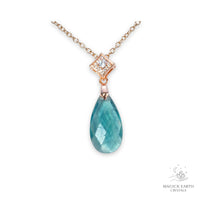 Natural Fluorite faceted teardrop crystal pendant view f