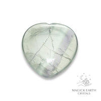 Natural Fluorite heart thumb stone view b
