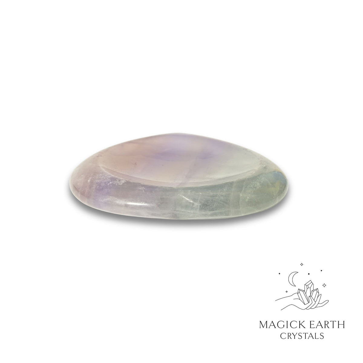 Natural Fluorite heart thumb stone view c