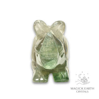 Natural Fluorite rhinoceros figurine view c