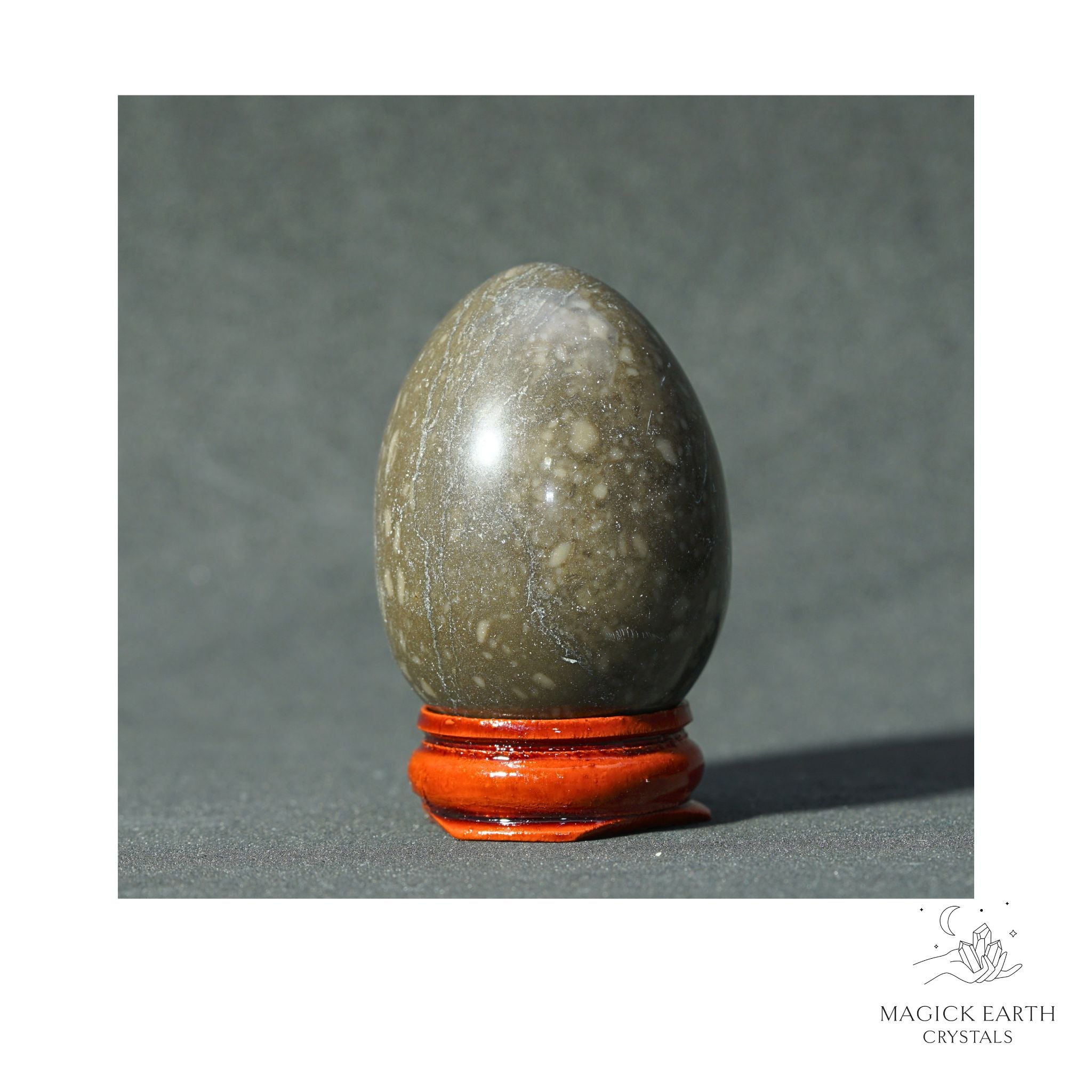 Natural Fossil Jasper Crystal Egg View B