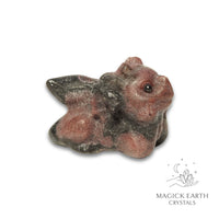 Natural Garnet crystal dragon figurine view a