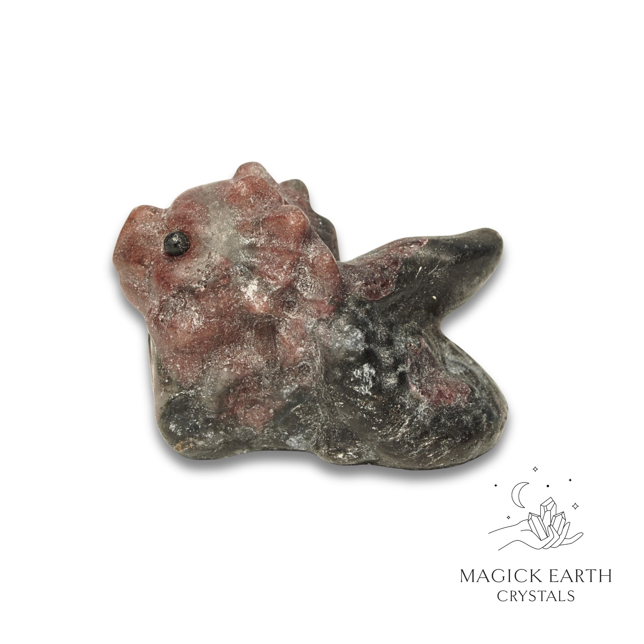 Natural Garnet crystal dragon figurine view b