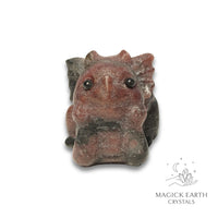 Natural Garnet crystal dragon figurine view c
