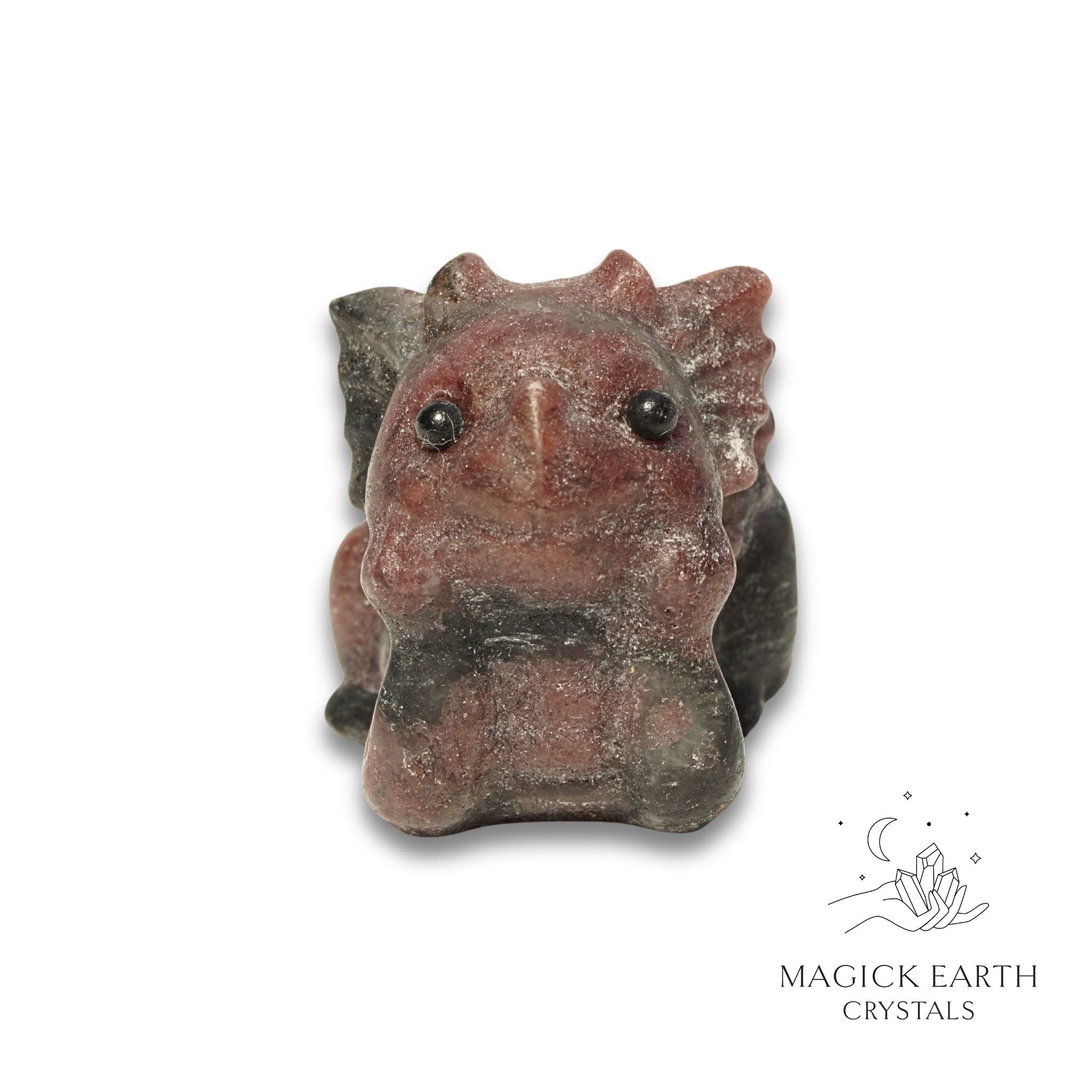 Natural Garnet crystal dragon figurine view c