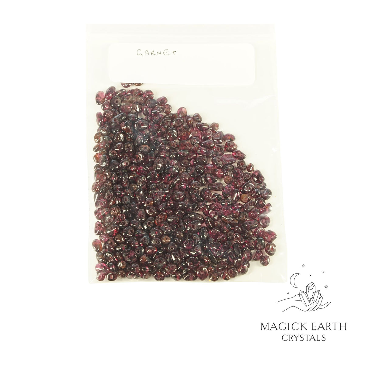 Natural Garnet drilled crystal chips 35g bag