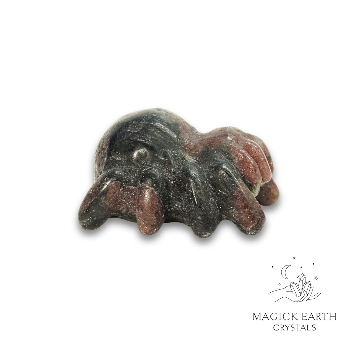 Natural Garnet crystal spider figurine view b