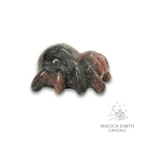 Natural Garnet crystal spider figurine view b