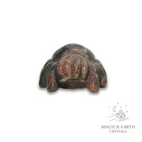 Natural Garnet crystal spider figurine view c
